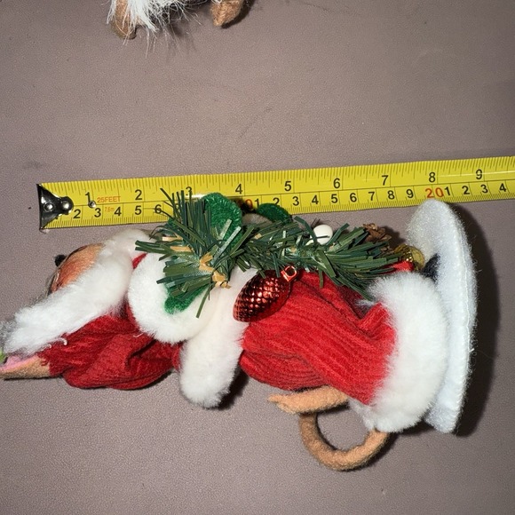 RARE Annalee Christmas Figurine Lot Snowman Reindeer Santa Mouse Lion Felt Plush - Picture 13 of 16